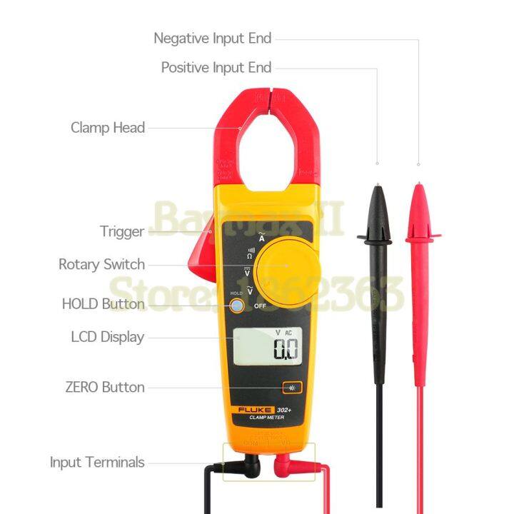 Rjuyjij45ui hot! Fluke 302+ AC 400A Digital Clamp Meter AC/DC Voltage ...