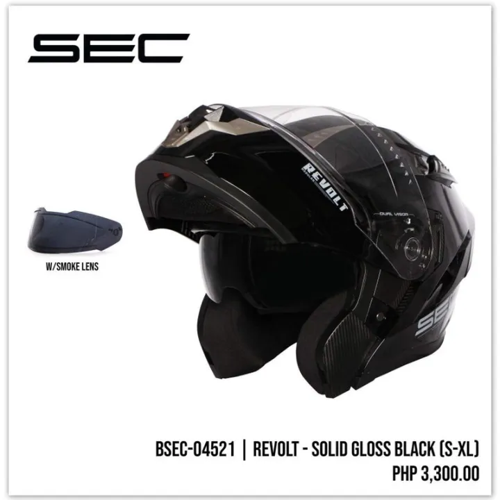 Sec revolt gloss bk modular dual visor helmet Lazada PH