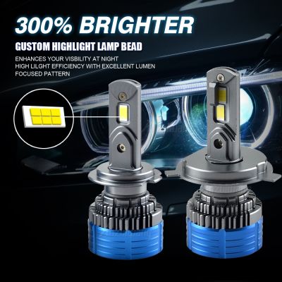 A pair 6000K K4C H4 H7 Light Bulbs12V Highlight H1 H11 LED Headlight H13 9004 9005 9006 9007 Fog Light Lamp For Car 80W 25000LM