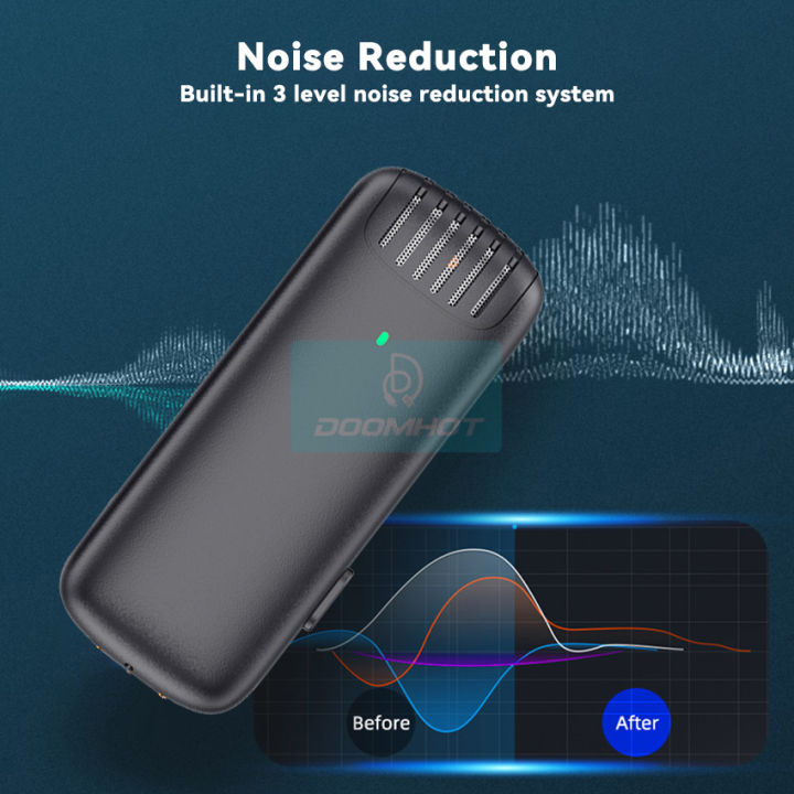 doomhot-ไมค์ไลฟ์สด-wireless-ไมค์ลอยไร้สาย-ไมค์ลำโพงพกพา-ไมค์บลูทูธไลฟ์-ไมไลฟ์สดไร้สาย-ไมค์คล้องรอบคอ-บพกพาไมโครโฟนหนีบปกเสื้อ-ถอดเสียงรบกวนไมค์ขนาดเล็กสำหรับโทรศัพท์-iphone-android-ไมไลฟ์สด