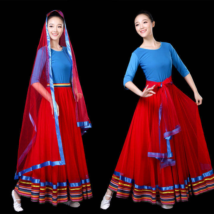 Square Dance Costume Tibetan Dance Performance Costume Female Adult Mongolian Dress Female