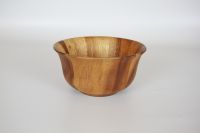 NT040-S ชามทิวลิปเล็ก Small tulip bowl ชามสลัด ชามไม้ ชามใส่ขนม ไม้จามจุรี ร้านอาหาร ห้องครัว