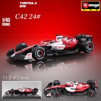 Bburago 1:43 2022 F1 Alfa Romeo Racing Team C42 #24 Guanyu Zhou #77 Valtteri Bottas Alloy Car Model Diecast Toys Kid Luxury Gift