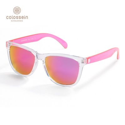 COLOSSEIN Sunglasses For Women Gradient Colorful Lens Glasses Classic Retro Eyewear Transparent Frame UV400 Sunglasses Men Cycling Sunglasses