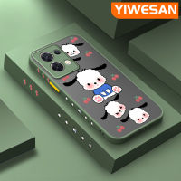 YIWESAN เคสสำหรับ OPPO Reno 8 Reno8 Reno 8 Pro 5G ลายการ์ตูนน่ารัก Pochacco ขอบสี่เหลี่ยมซิลิโคนนิ่มเคสแข็งเคสมือถือกันกระแทกเคสป้องกันกล้องฝาปิดเลนส์เต็มตัว