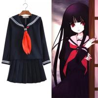 ร้อน, ร้อน★Anime Hell Girl Enma Ai School Sailor Uniform Suit JK Student Top Dress Cosplay Costume