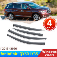 Deflectors สำหรับ Infiniti QX60 L50 JX35 2013 ~ 2020 2016 2017 2019อุปกรณ์เสริมรถด้านข้าง Windows Visors Rain Eyebrow Guards Sun Wind