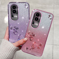 เคสโทรศัพท์ OPPO Reno10 Pro 5G 10Pro + ปลอก Reno10 OPPO 5G กุหลาบนิรันดร์ไล่ระดับสีกับปลอกซิลิโคน Electroplated Reno 10 Pro + แป้งฝุ่นขายดี