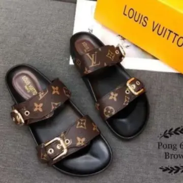 Bom dia leather sandal Louis Vuitton Brown size 40 EU in Leather