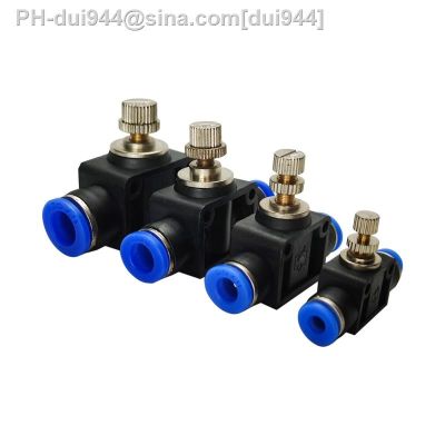 LSA type Fast connection Pneumatic Fitting 4 6 8 10 12mm Air Speed Pressure Regulating Throttle Valve