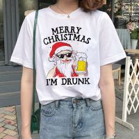 Tshirts Party Tshirt Merry Christmas T Shirt Cartoon Santa Im Drunk Letters Printed Tee Gildan Spot 100% Cotton