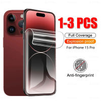 สำหรับ Apple iPhone 15 Pro Max 1-3ชิ้นไฮโดรเจลฟิล์มติดเครื่อง iPhone 15 Plus iPhone 15 Pro Iphone 15 + ความคมชัดสูง Traceless ปกป้องหน้าจอไม่ใช่กระจก