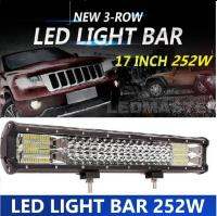 LED LIGHT BAR TRI ROW SPot FLOOD BEAM ไฟรถยนต์บาร์ยาว ไฟหน้ารถ ไฟรถส่องสว่าง 252W ขนาด 17 นิ้ว รุ่น SuperBright เเสงขาว จำนวน 1 ชิ้น