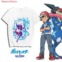 【HOT】เสื้อยืดผู้ชายและผู้หญิง เสื้อยืดอนิเมะเสื้อยืดแขนสั้น Pokemon Koga Ninja Frog Summer Loose Round Neck Youth Clothes Spo100%cotton