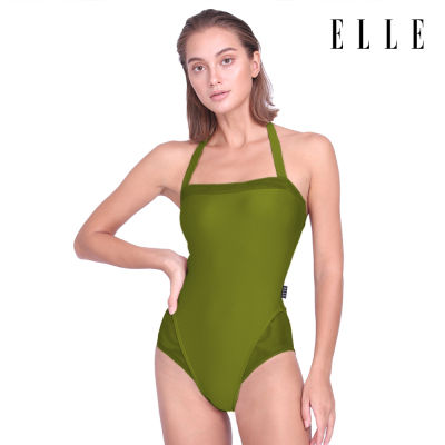 ELLE SWIMWEAR ชุดว่ายน้ำสตรี แบบวันพีช ONE PIECES เสื้อตัวยาวปิดสะดือบิกินี่เต็มตัวสายใหญ่ขาเว้าปกติ (E2P1BSJ14201)