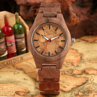 Vintage Coffee Brown Walnut Wood Watch for Women Quartz Wooden Watch Band celet Ladies Casual Wristwatches Natural Stylish