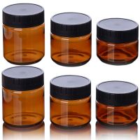 Cosmetic Containers 10Pcs 60/100/120ml Plastic Jar With Lid Brown Lip Balm Sample Container Makeup Jar Pot Refillable Bottles Travel Size Bottles Cont