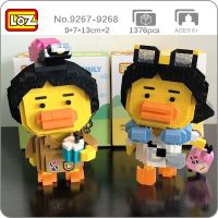 LOZ Animal World Yellow Duck Doll Milk Tea Kimono Suitcase Glasses Mini Diamond Blocks Bricks Building Toy for Children no Box