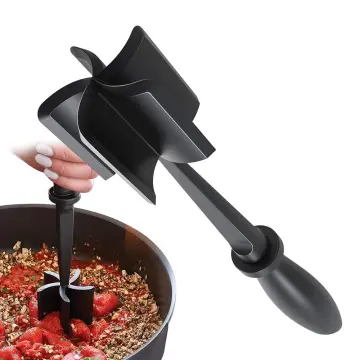 Meat Chopper Masher Beef Potato Heat Resistant Silicone Kitchen Household  Black