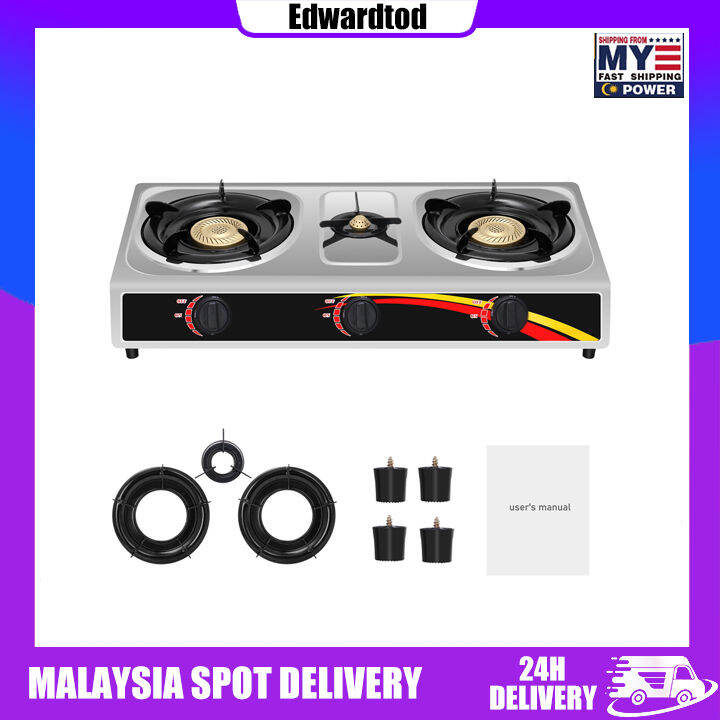 3 Burner Gas Stove Stainless Steel Gas Stove Liquefied Gas Furnace ...