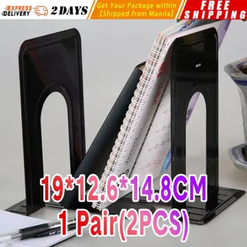 2pcs Metal Bookends, Simple Design Book Stands For Desktop, Heavy