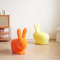 [COD] Internet celebrity cute rabbit sitting stool childrens living room simple modern decoration shoe changing single bunny seat gift