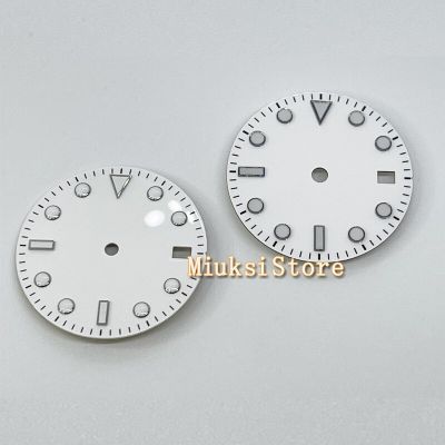 28.5Mm Sterile White Dial With Luminous Fit  NH35 Miyota8205 8215 821A ETA2824 2836 Mingzhu DG2813 3804 Seagull ST1612 Movement