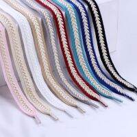 Flat Wheat Ear Shoelaces for Sneakers Twist Braids Marshmallow Colorful Shoelace Cotton CanvasTextured Weave Classic Shoes Laces