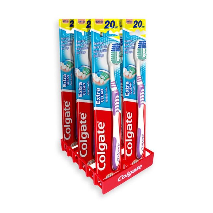 Colgate Toothbrush Extra Clean x 6.คอลเกต แปรงสีฟัน รุ่นเอ็กซ์ตร้าคลีน ขนแปรงนุ่ม แพ็ค 6 ด้าม