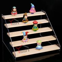 YSSH Display Rack Stepped Jewelry Organiser Wood Base Figurine Shelf