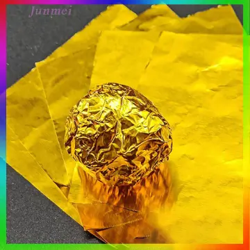 100Pcs/Pack Golden Aluminum Foil Candy Chocolate Cookie Wrapping Tin Paper  Party DIY Metal Embossing Gift