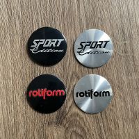 4ชิ้น56มม. ล้อหมวกศูนย์กลางสติกเกอร์สำหรับ Rotiform Sport ที่ครอบยี่ห้อรถยนต์โลโก้ฝาครอบขอบล้อยางฮับเพสตราสัญลักษณ์อลูมิเนียม5.6ซม.