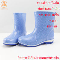 A Living ใหม่แฟชั่นผู้หญิงรองเท้าข้อเท้ารองเท้าฝนฤดูหนาวหนากันน้ำ PVC รองเท้าฝนกันน้ำ,ลื่น,ความชื้น wickingรองเท้ากันน้ำรองเท้ากันฝนรองเท้ากันน้ำpvc