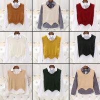 Korean Short Pullover wave edge knitted vest