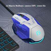 Programmable Bluetooth Gaming Mouse RGB Ergonomic 10 Macro Buttons with Thumb Rest Durable 12000 DPI for Computer Macbook Laptop Basic Mice