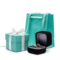 Brand Luxury Green Diamond Ring Box High-end Black Flannel Jewelry Packaging Necklace Bracelet Storage Boxes