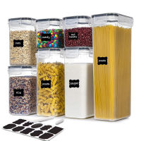 Kitchen Storage Boxs 7 Pcs Set Airtight Food Containers with Lids Plastic Sealed Can Bulk Jar for Cereal Transparent Organizer