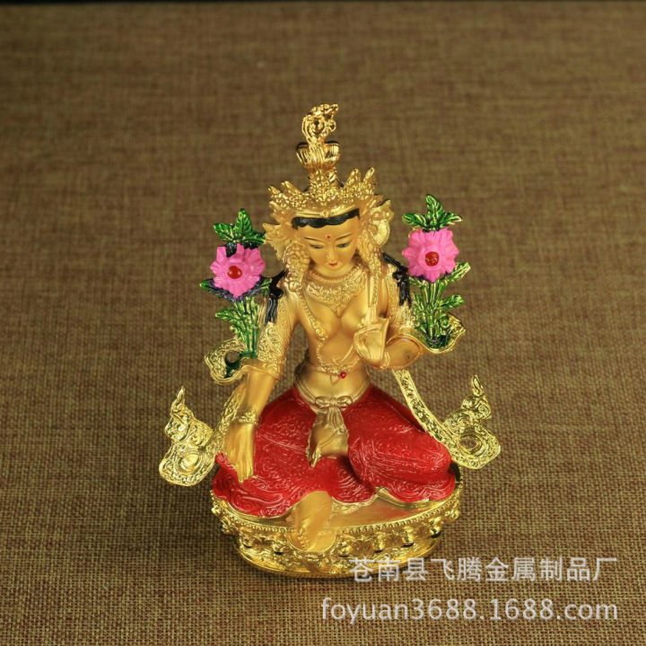 original-quality-พระพุทธรูปธิเบตทำจากทองสัมฤทธิ์ขนาดหกนิ้ว-รูปปั้นพระพุทธรูปธาราสีเขียวสำหรับพระพุทธรูปพระแม่กวนอิมทิเบต