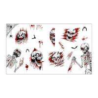 Halloween Blood Stickers 2 Pcs Halloween Bloody Skeleton Window Stickers PVC Self Adhesive Wall Clings Decorative Horror Car Decals for Cosplay Movie Birthday Party current