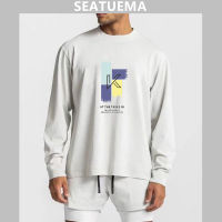 SEATUEMA เสื้อยืดผู้ชาย เสื้อยืดแขนยาวผู้ชาย เสื้อยืดแขนยาวผู้ชาย เสื้อยืดแขนยาวผู้ชาย เสื้อสไตล์ฮ่องกง เทรนด์เสื้อผ้าฤดูใบไม้ร่วง เสื้อยืดผู้ชาย