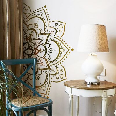 2pcs/set Mandala Pattern Wall Sticker  Boho PVC Wall Decal For Home Decoration