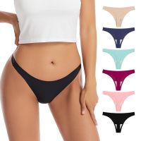 【LZ】○☃✘  Tanga sem costura para mulheres moda praia biquíni fundo troncos de banho t-back moda praia calcinha cintura baixa tanga de banho sólida sexy