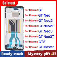 Salmatt สำหรับ Realme GT Neo2 GT GT Neo Frash Neo2T GT Neo3 Neo3T GT2 Realme GT รุ่น Master โครงหน้ากากกลางตัวเรือนแผงหน้าปัดชิ้นส่วนซ่อมกรอบด้านหน้าการยึดจอแอลซีดี