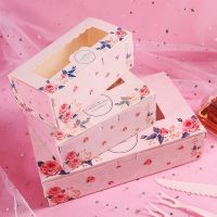 【YF】▬✺  10PCS Paper With Window Pink Boxs Cookies Favors