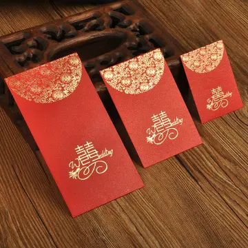 100 Pcs Self-Adhesive Chinese New Year Lucky Money Red Envelopes Hong Bao  for Wedding Party