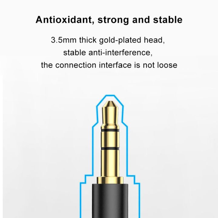 สาย-aux-สายสัญญาณเสียงแจ็ค-3-5-มม-ตัวผู้-2-ปลั๊ก-เหมาะสำหรับลำโพง-รถยนต์-โทรศัพท์มือถือ-หูฟัง-ไอพอด
