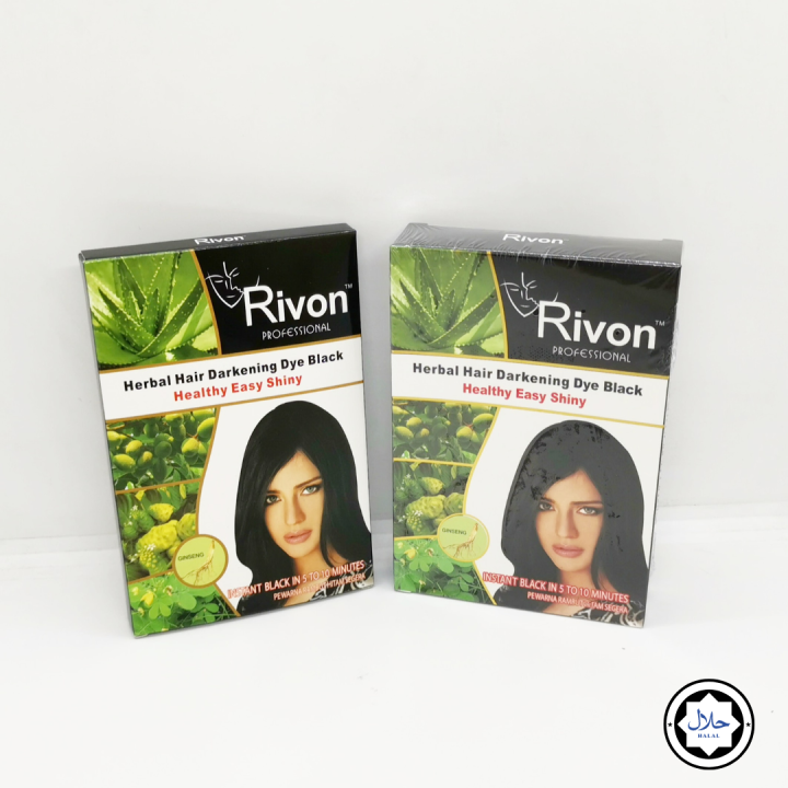 Rivon Herbal Hair Darkening Dye Black (HALAL) Hair Darkening Shampoo