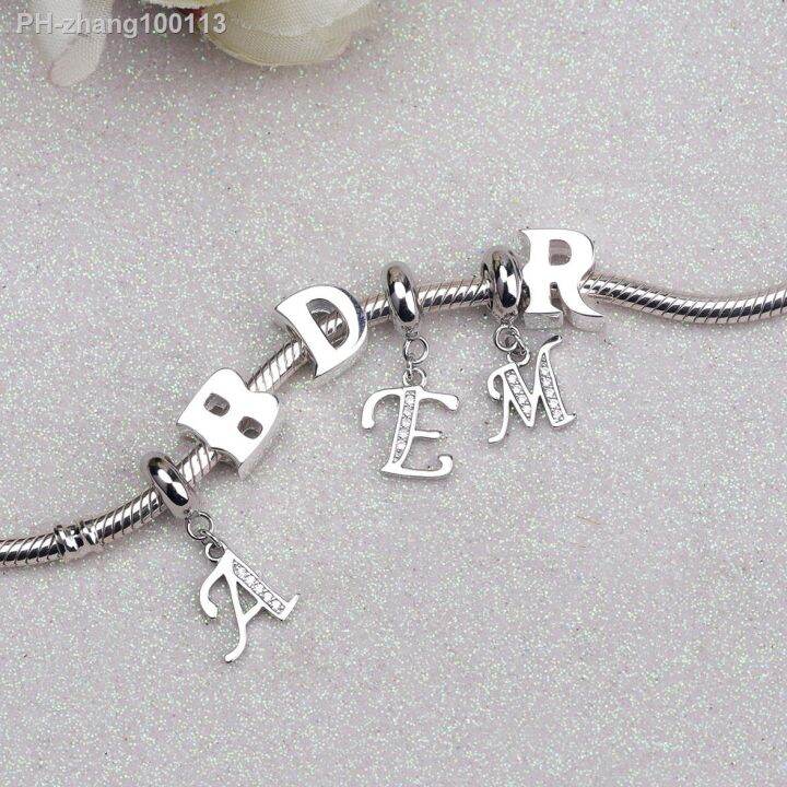 authentic-925-sterling-silver-charm-bead-vintage-a-z-letter-alphabet-dangle-charms-fit-pandora-original-bracelet-fine-jewelry