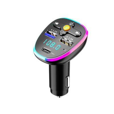ZP Bluetooth-compatible Fm Transmitter Car Mp3 Tf/u Disk Player Led Backlight Hands-free Car Kit Dual Usb Adapter