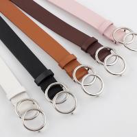 【YF】 Belts Fashion Jeans Leather Metal Buckle Round Pink Waist Leisure Waistband